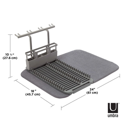 Umbra Udry Dish Rack & Utensil Caddy with Drying Mat