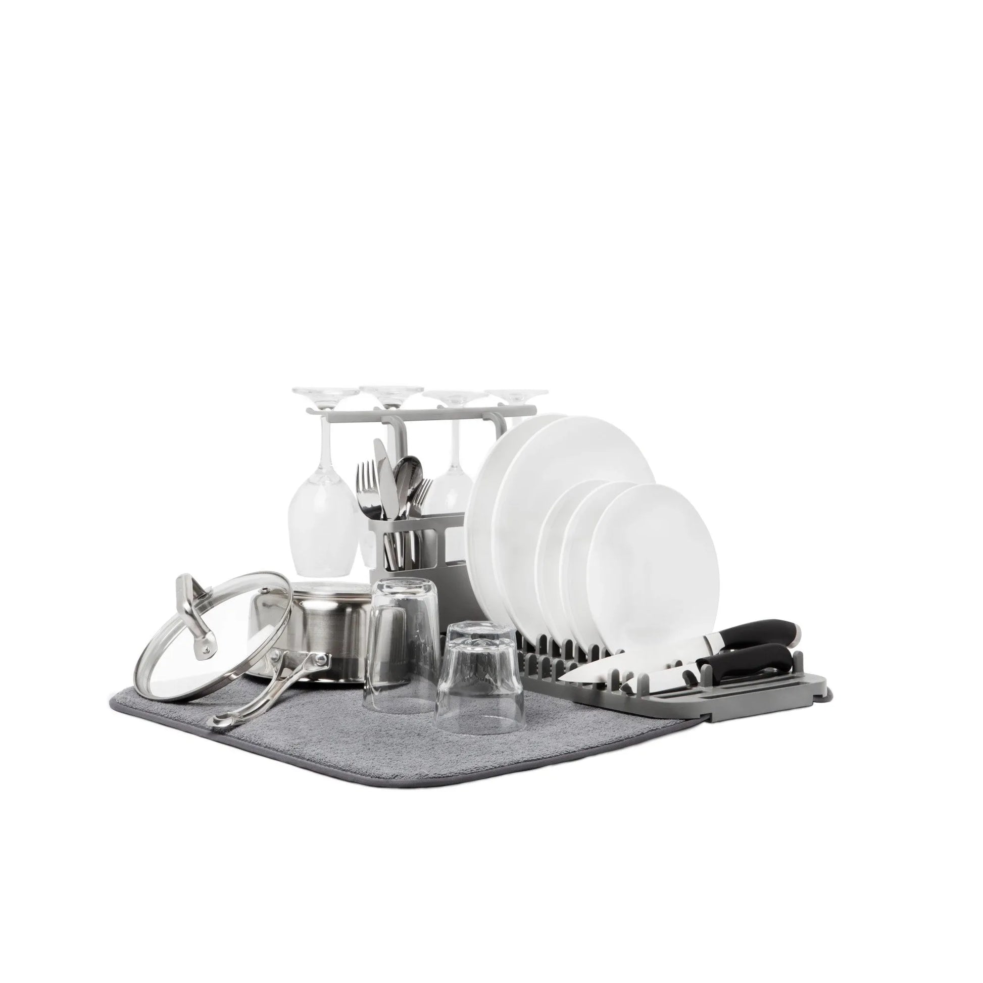 Umbra Udry Dish Rack & Utensil Caddy with Drying Mat