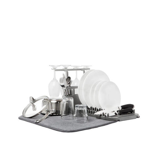 Umbra Udry Dish Rack & Utensil Caddy with Drying Mat