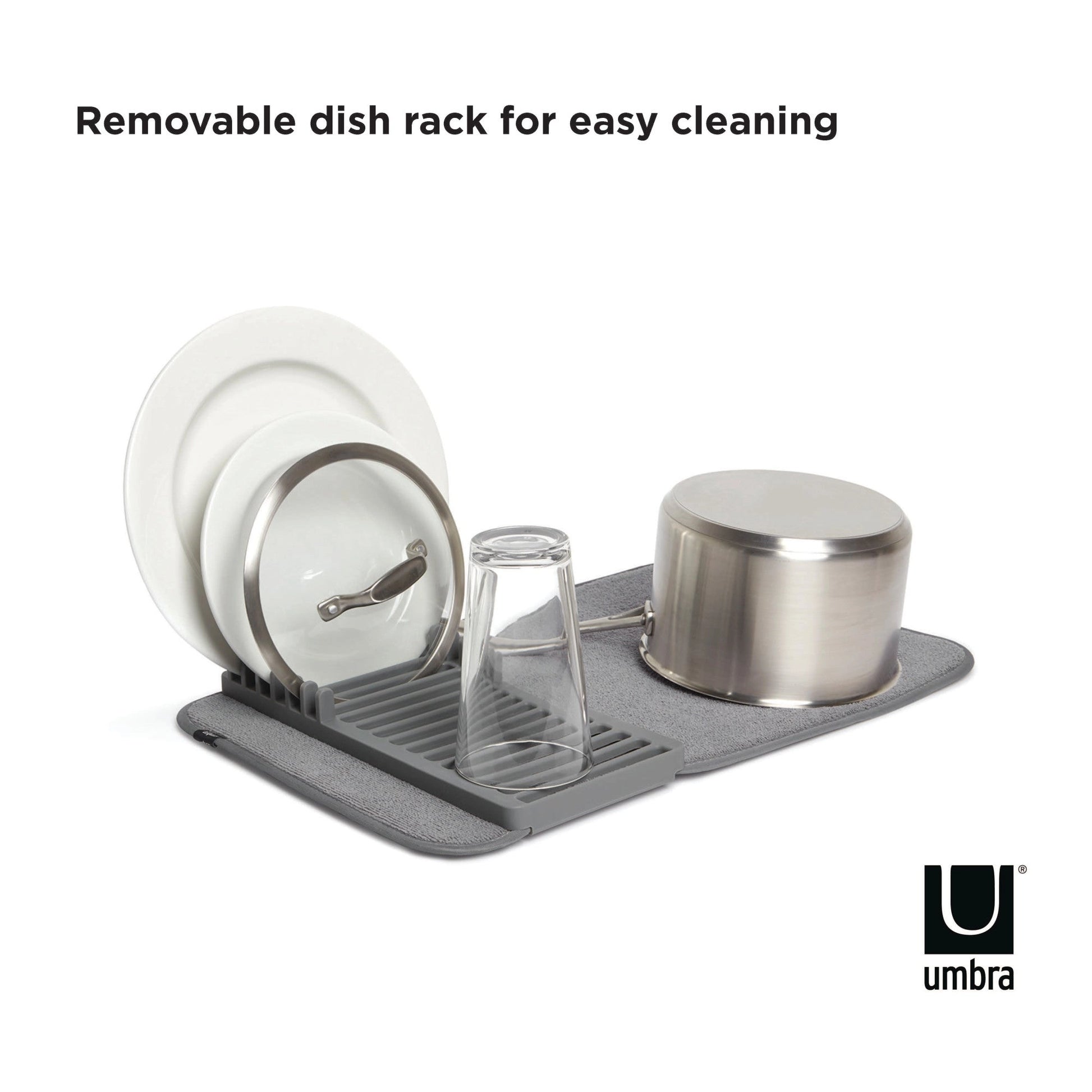 Umbra Udry Mini Dish Rack with Drying Mat