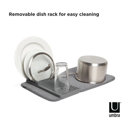 Umbra Udry Mini Dish Rack with Drying Mat