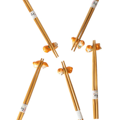 Urban Tokyo Chopsticks and Rests Gift Set: Shiba Inu