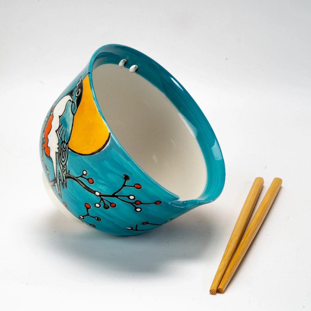Urban Tokyo Noodle Bowl with Chopsticks: 18 oz, Robin