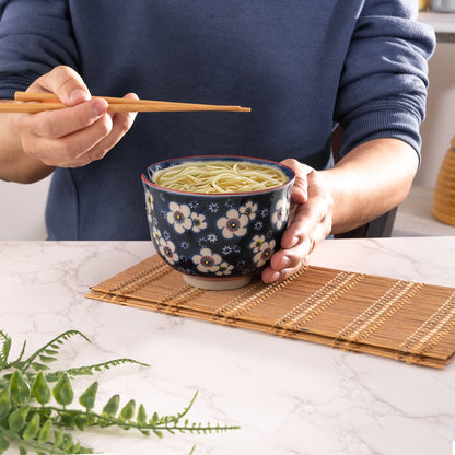 Urban Tokyo Noodle Bowl with Chopsticks: 18 oz, Ume Plum