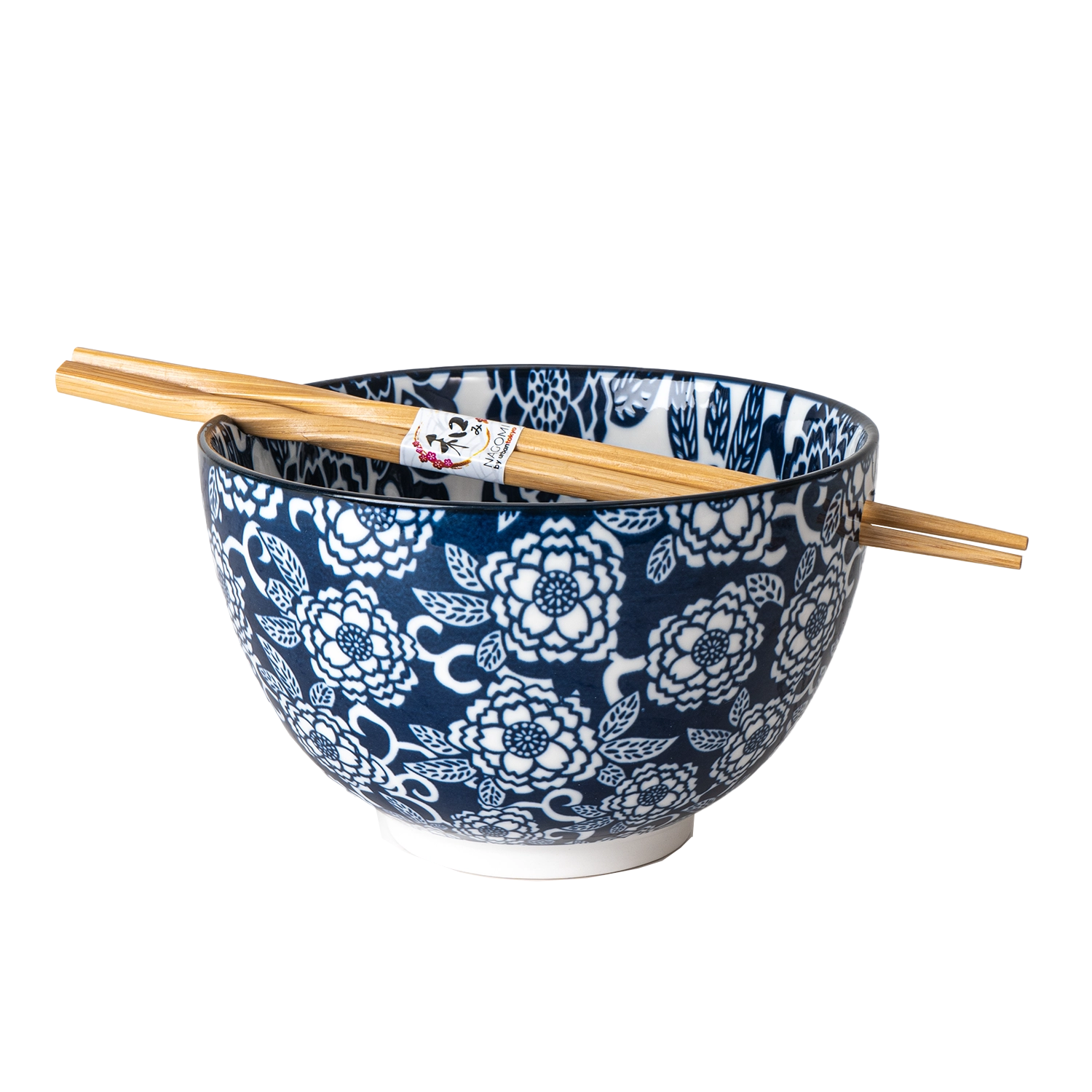 Urban Tokyo Noodle Bowl with Chopsticks: 20 oz, Botan Flower