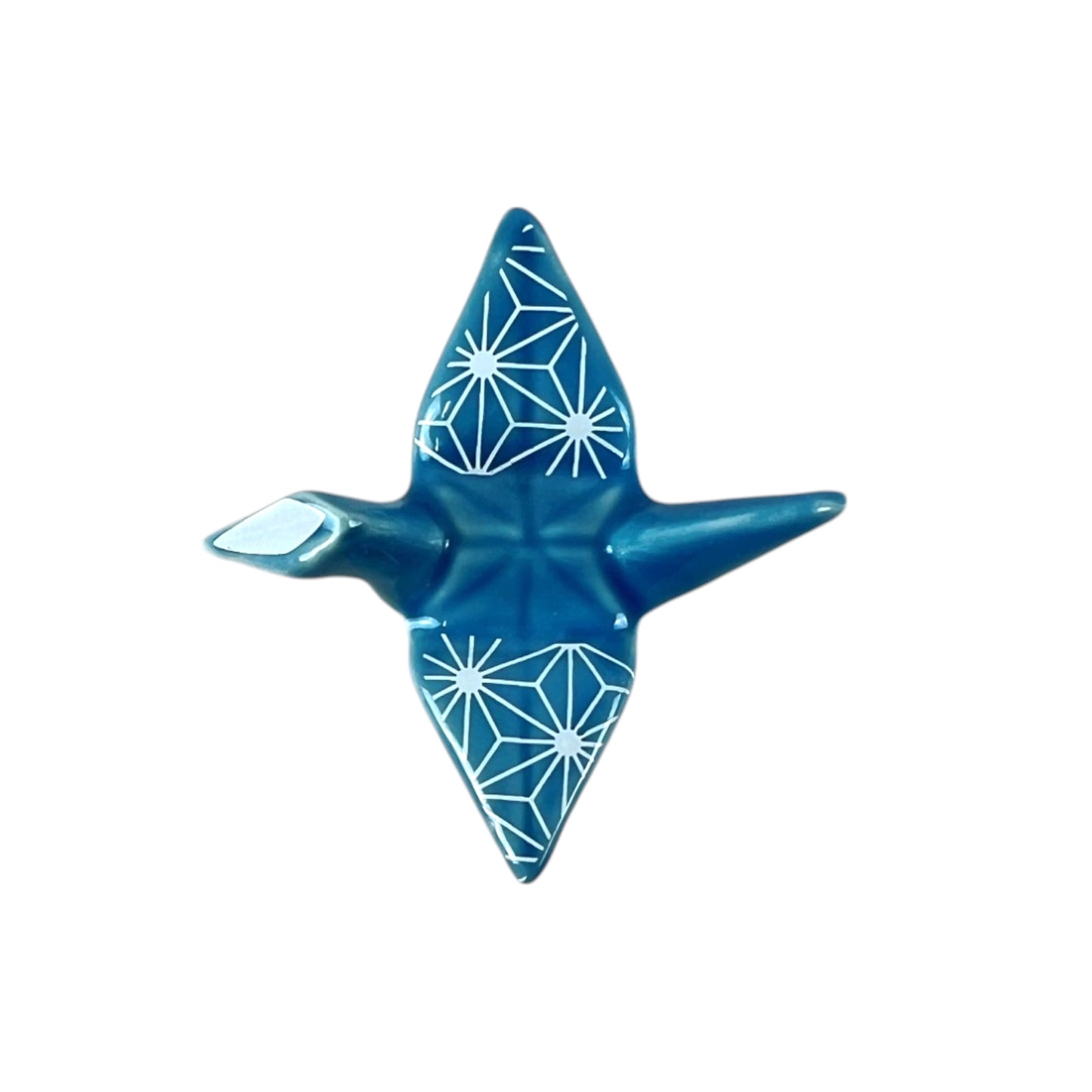Urban Tokyo Porcelain Chopstick Rests: Origami Crane, Asanoha Blue
