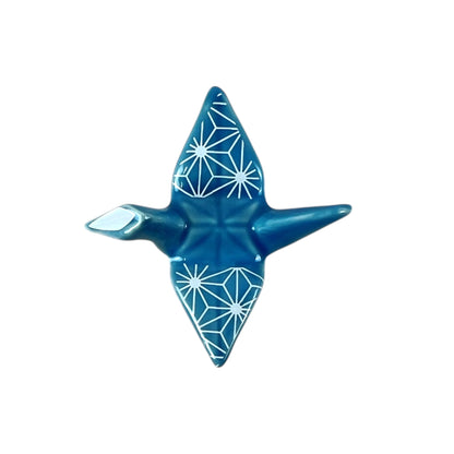 Urban Tokyo Porcelain Chopstick Rests: Origami Crane, Asanoha Blue