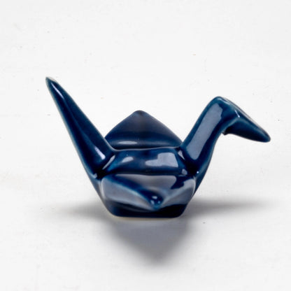 Urban Tokyo Porcelain Chopstick Rests: Origami Crane, Navy