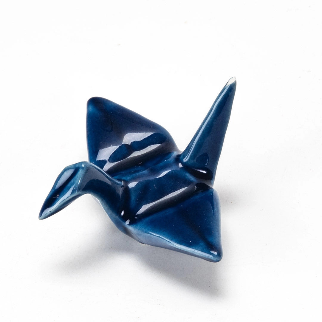 Urban Tokyo Porcelain Chopstick Rests: Origami Crane, Navy