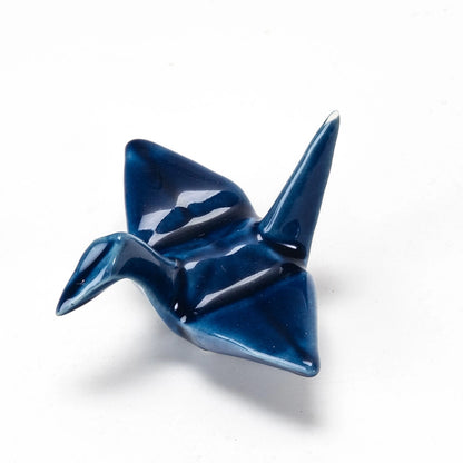 Urban Tokyo Porcelain Chopstick Rests: Origami Crane, Navy
