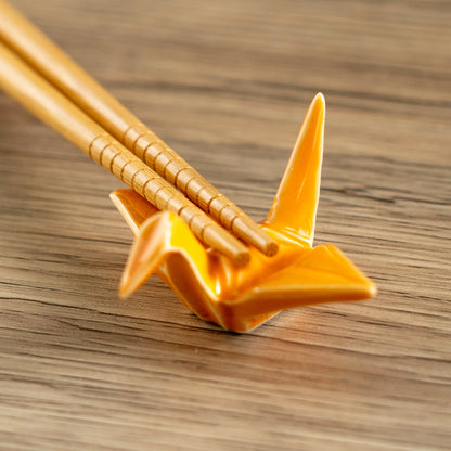 Urban Tokyo Porcelain Chopstick Rests: Origami Crane, Orange