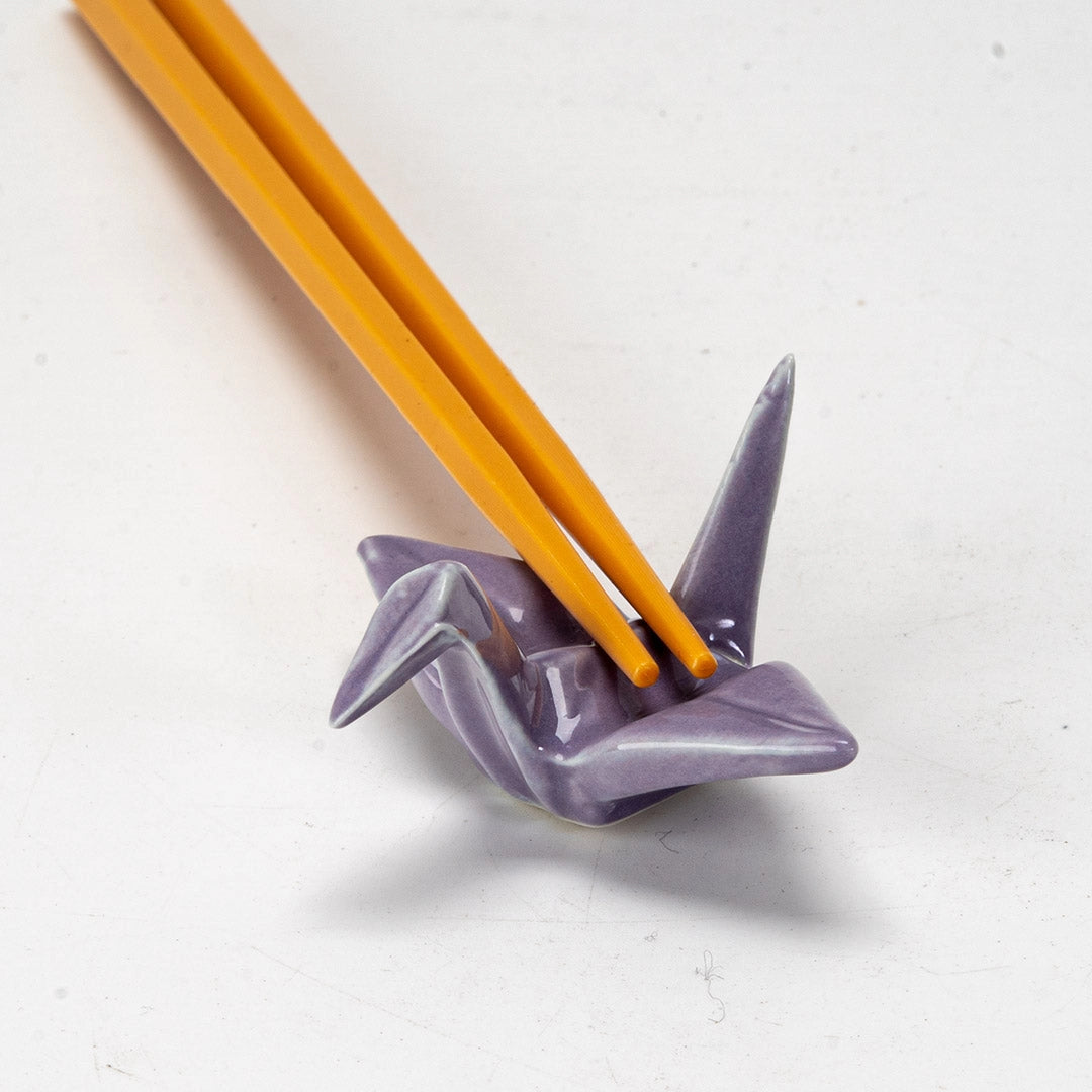 Urban Tokyo Porcelain Chopstick Rests: Origami Crane, Purple