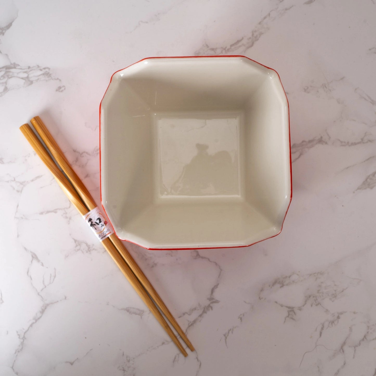 Urban Tokyo 'Takeout' Noodle Bowl with Chopsticks: 16 oz., Dragon (Red)