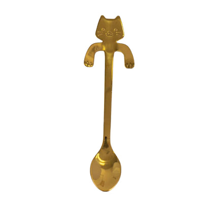 Urban Tokyo Tea Spoon: Cat Hanging, Gold