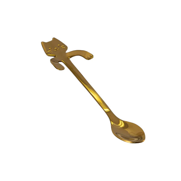 Urban Tokyo Tea Spoon: Cat Hanging, Gold