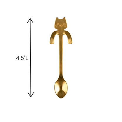 Urban Tokyo Tea Spoon: Cat Hanging, Gold