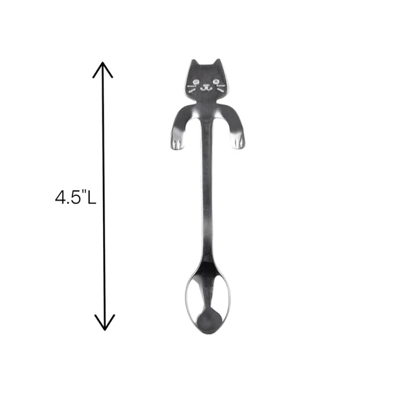 Urban Tokyo Tea Spoon: Cat Hanging, Silver