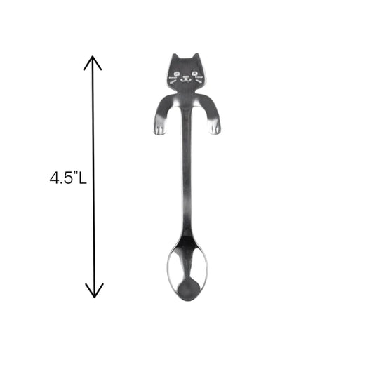 Urban Tokyo Tea Spoon: Cat Hanging, Silver