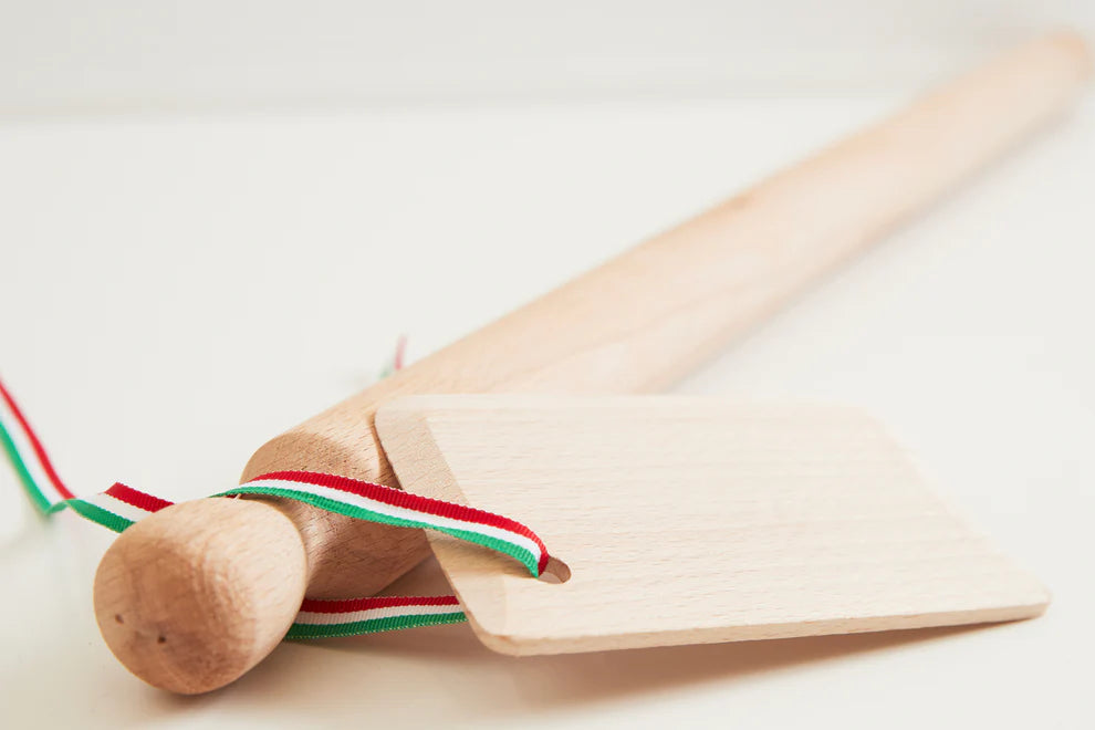 Verve Culture Italian Mattarello Pasta Rolling Pin and Dough Scraper Set