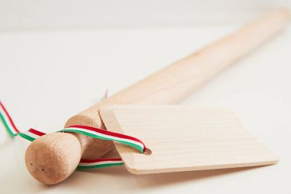 Verve Culture Italian Mattarello Pasta Rolling Pin and Dough Scraper Set