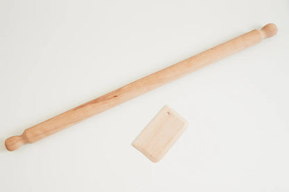 Verve Culture Italian Mattarello Pasta Rolling Pin and Dough Scraper Set
