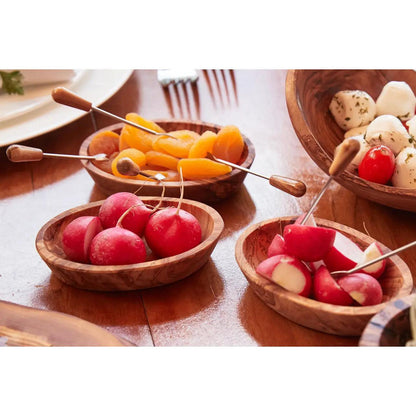 Verve Culture Italian Olivewood Appetizer Forks (Set of 6)