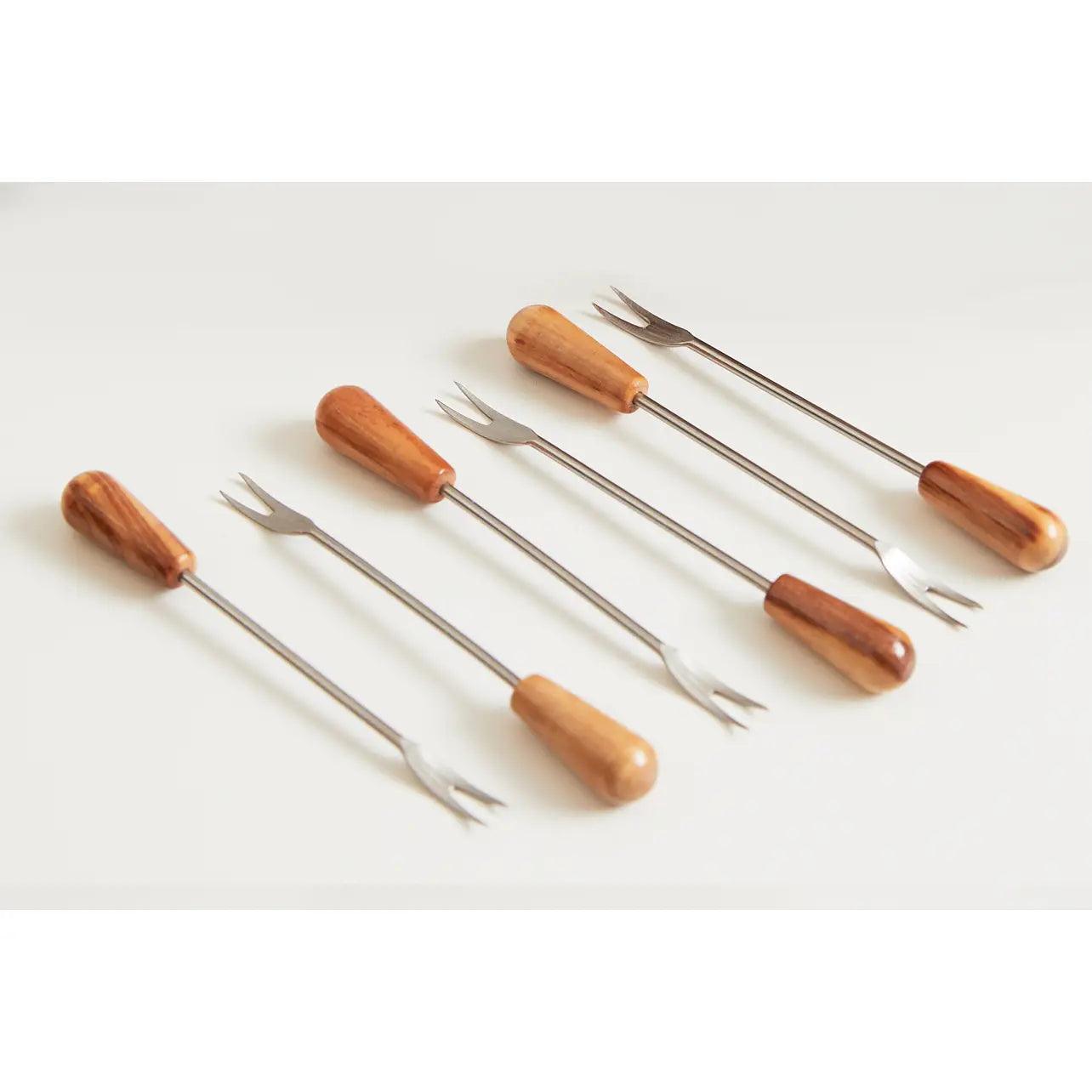 Verve Culture Olivewood Appetizer Forks - Thumbnail 4