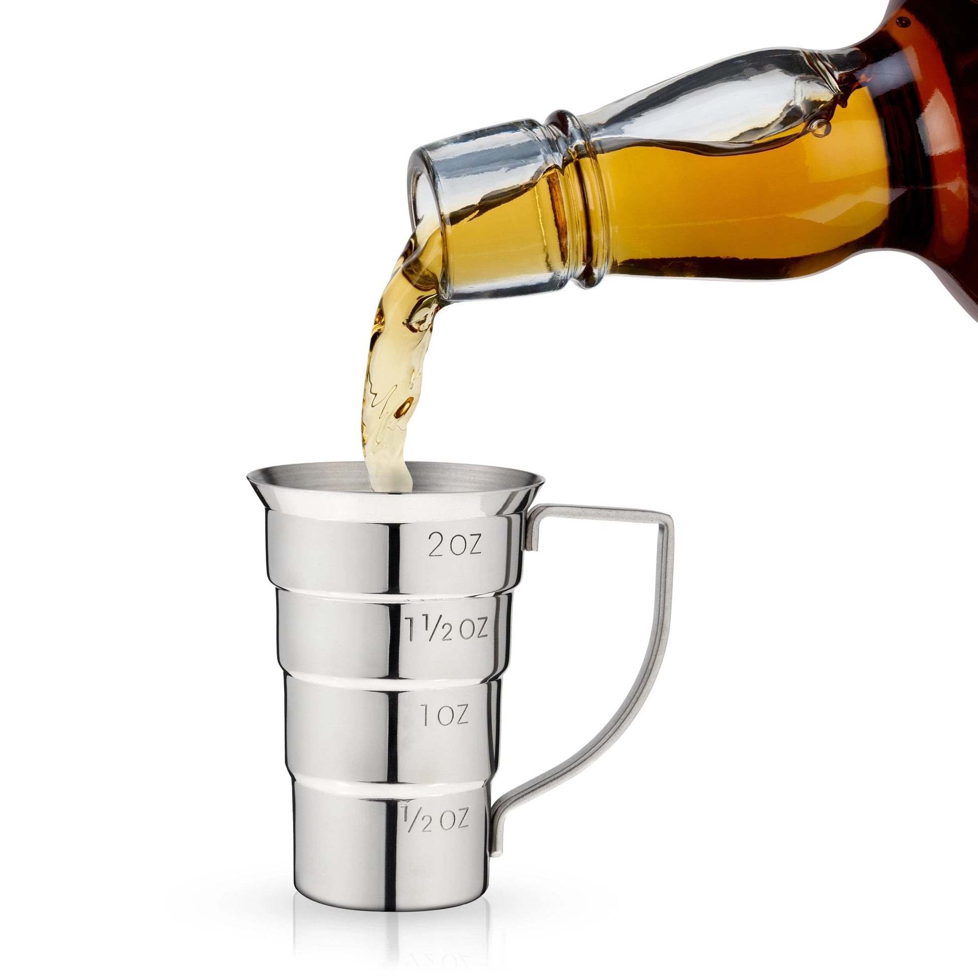 Viski Harrison Polished Stainless Steel Stepped Jigger w/ Handle