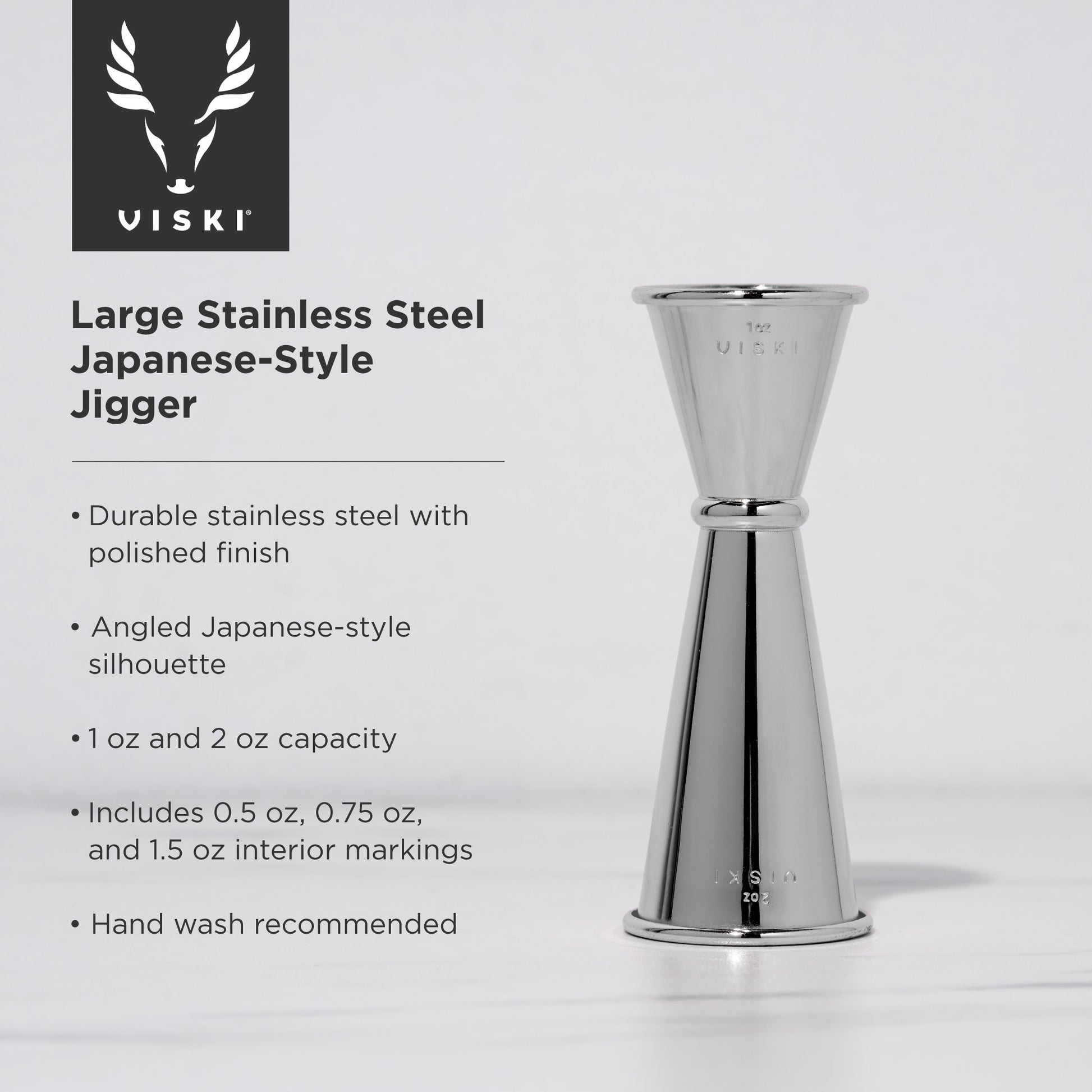 Viski Japanese Style Jigger: Stainless