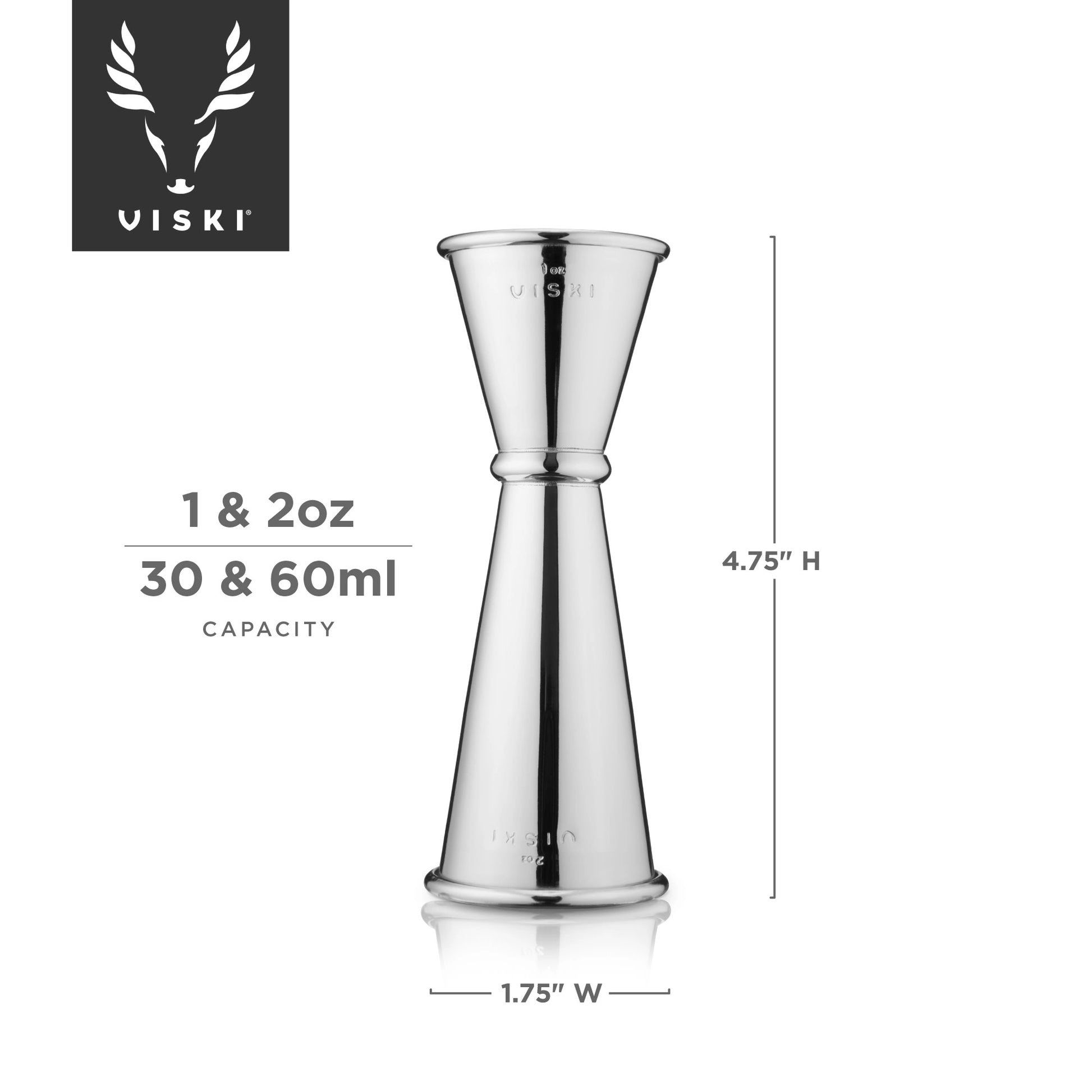 Viski Japanese Style Jigger: Stainless