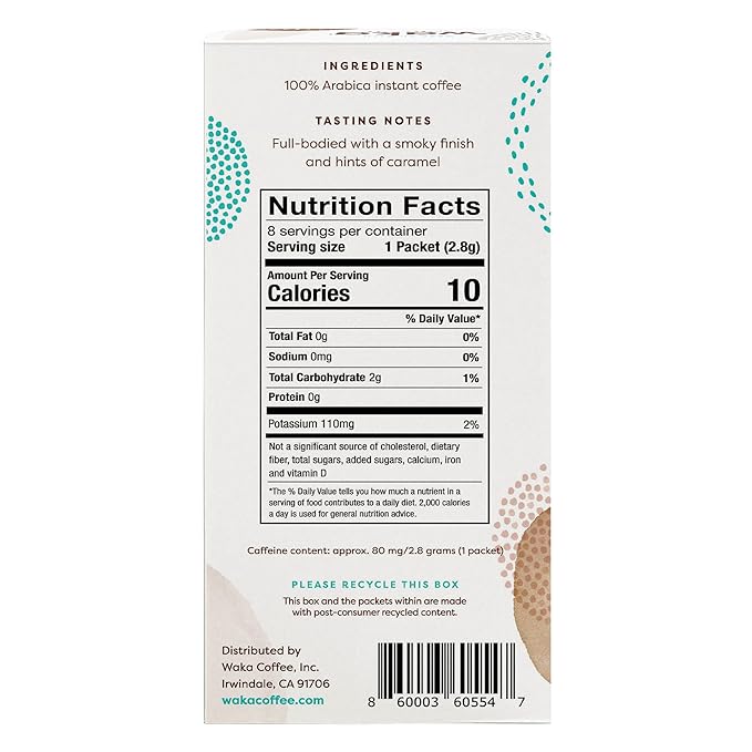 Waka Instant Coffee - Dark Roast, 8ct