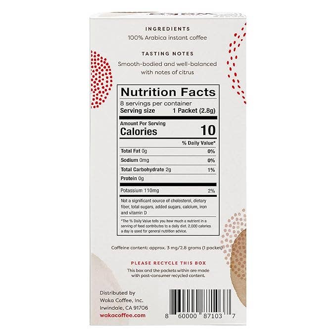 Waka Instant Coffee - Medium Roast, Decaf (8ct)