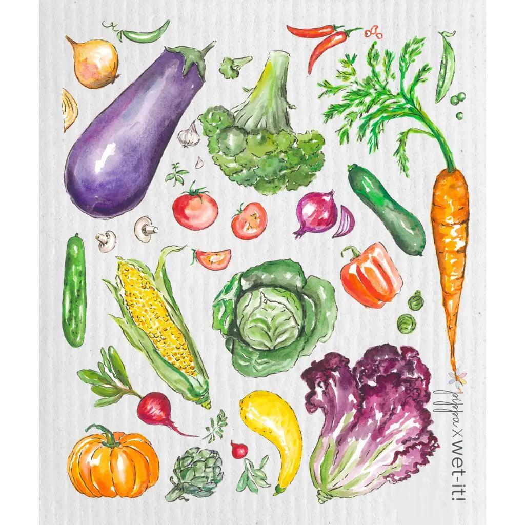 Wet-It! Swedish Dishcloth: Verde Veggie