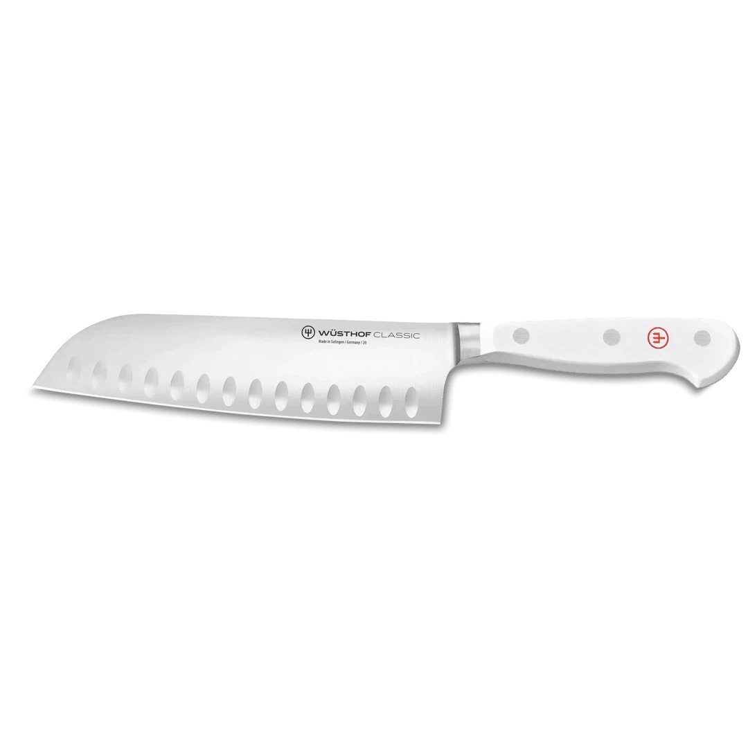 Wusthof Classic White 7" Santoku, Hollow Edge