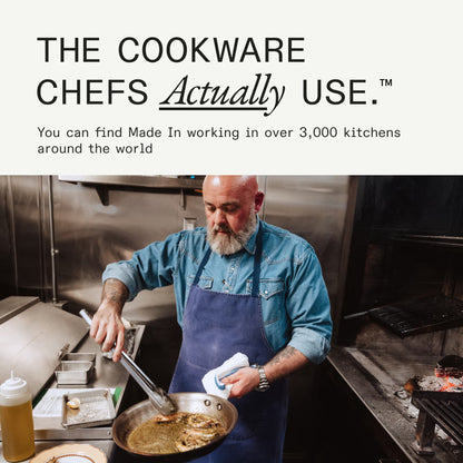 MADE IN® Stainless Clad Fry Pan: 10", Antique Brass Handle