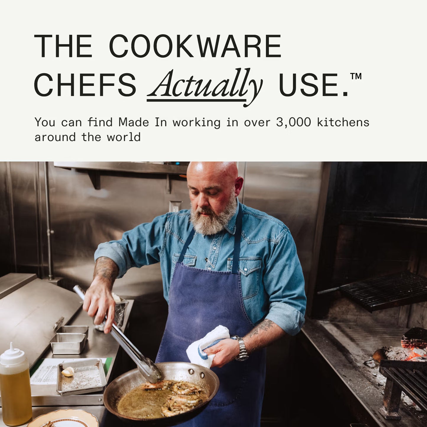 MADE IN® Stainless Clad Fry Pan: 12", Antique Brass Handle