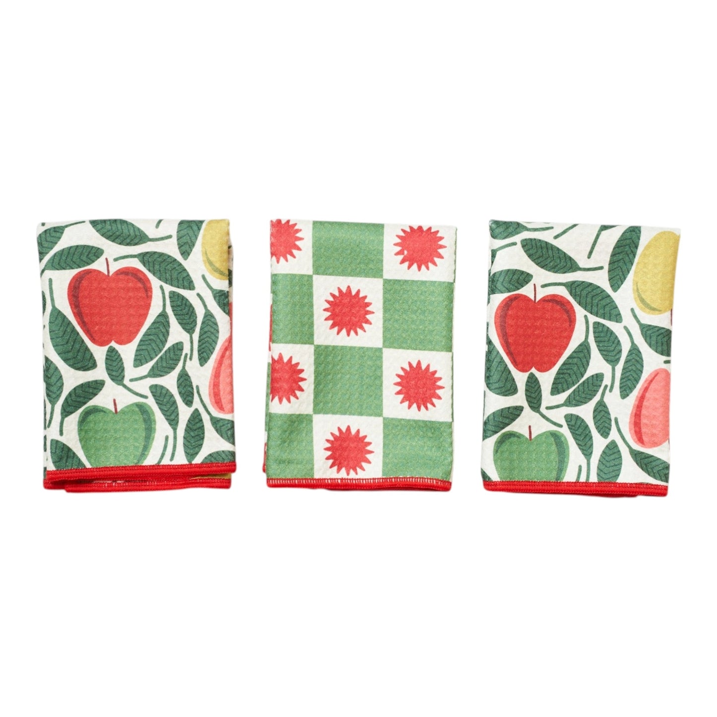 Once Again Home Mighty Mini Towels (Set of 3): RJW Happy Apple