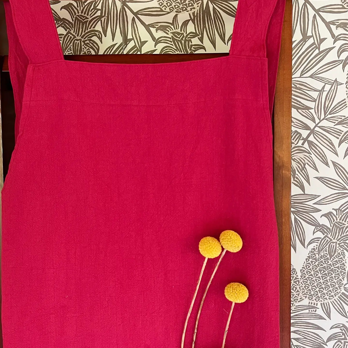 Cate Paper Co. Cross Back Apron: Raspberry Red