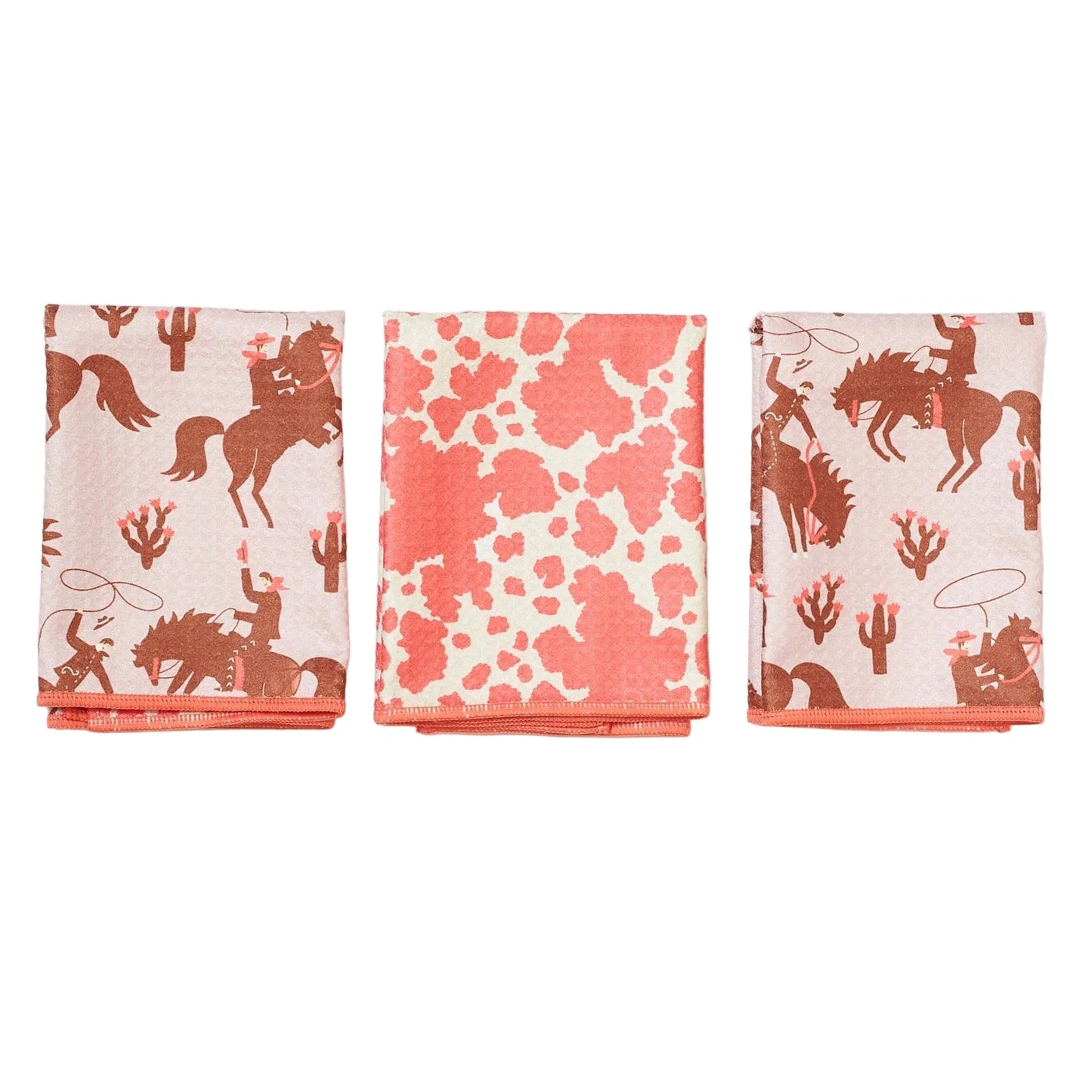 Once Again Home Mighty Mini Towels (Set of 3): Rodeo, Coral