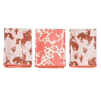 Once Again Home Mighty Mini Towels (Set of 3): Rodeo, Coral