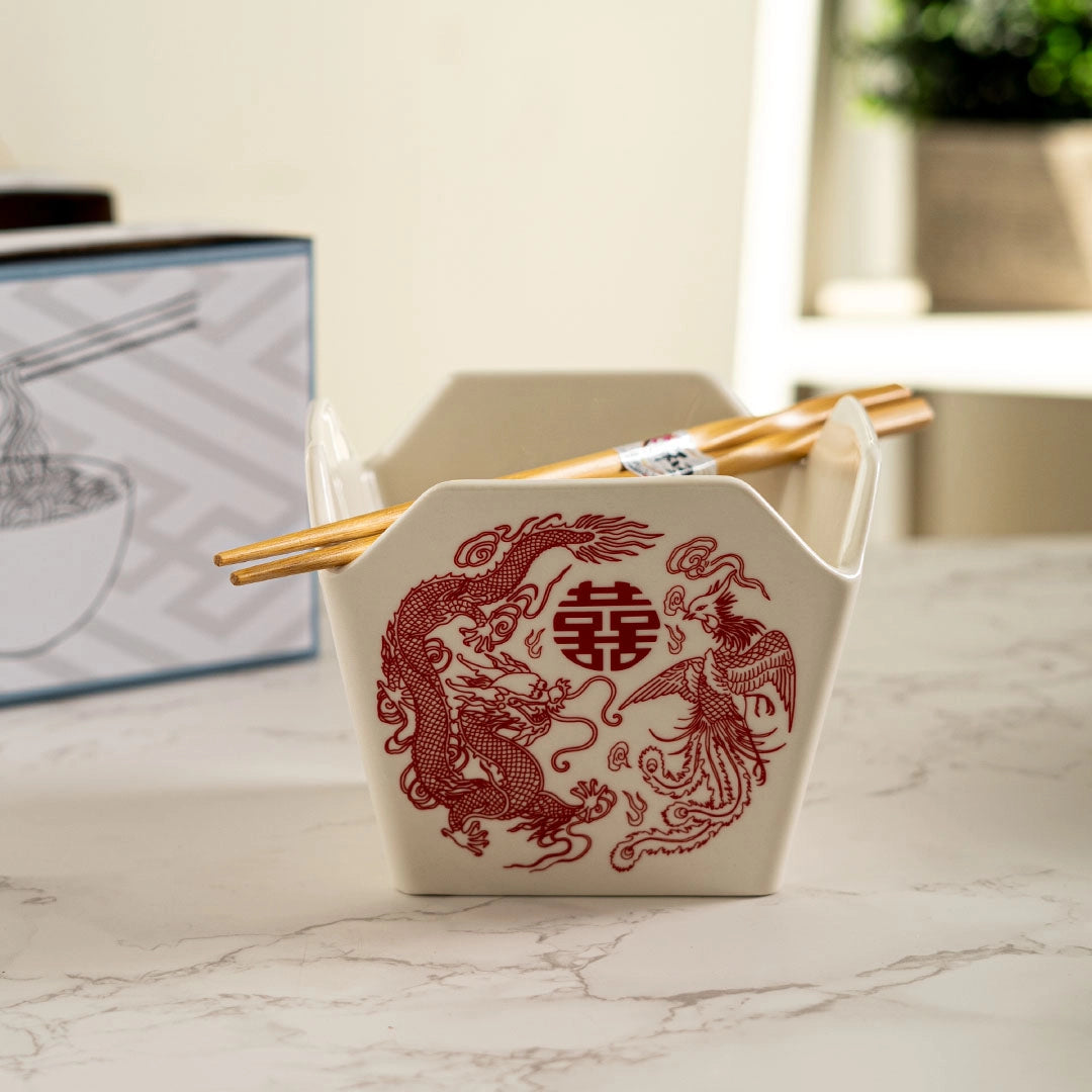 Urban Tokyo 'Takeout' Noodle Bowl with Chopsticks: 16 oz., Phoenix