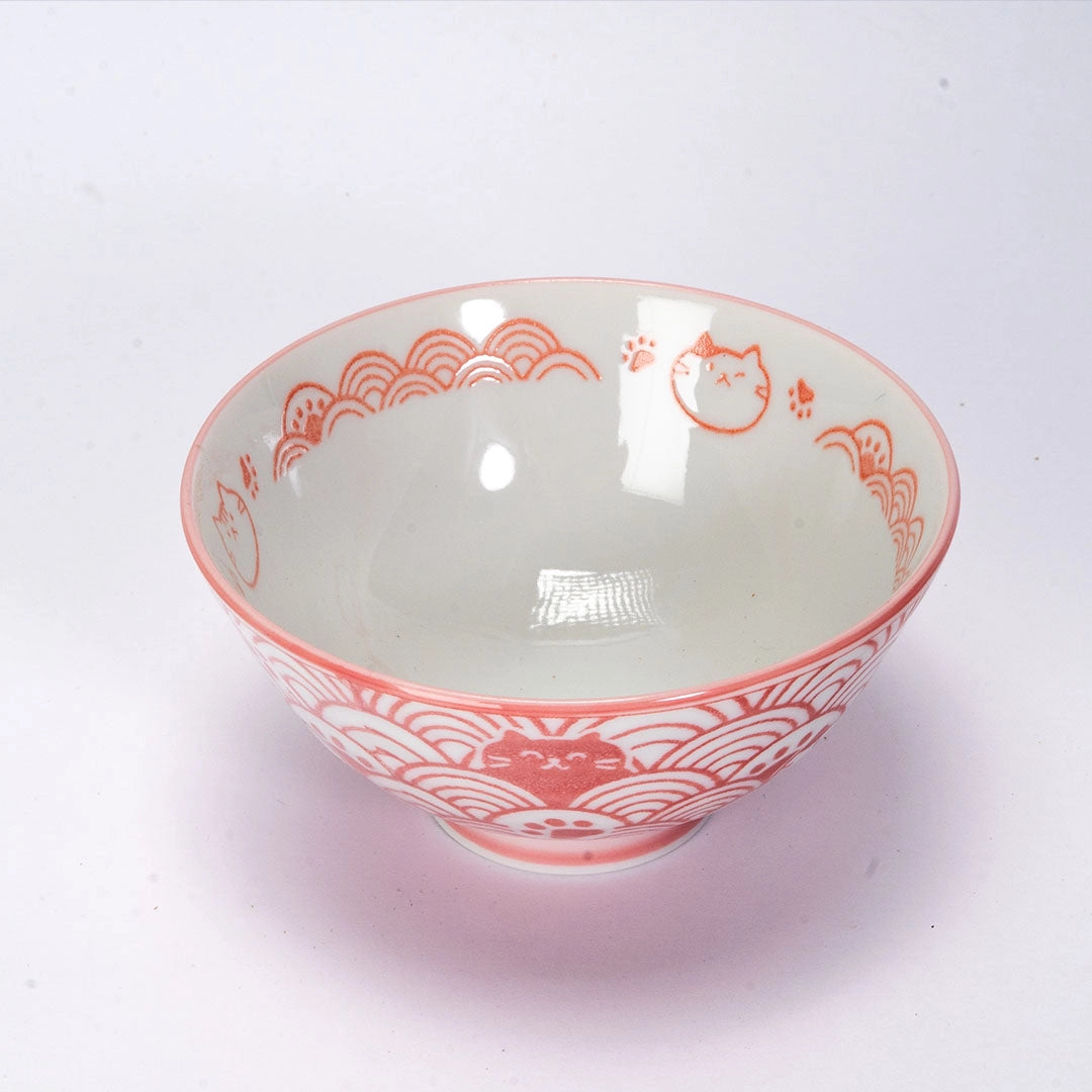 Urban Tokyo Bowl: 10 oz., Seikaiha Neko Cats