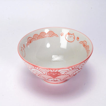 Urban Tokyo Bowl: 10 oz., Seikaiha Neko Cats