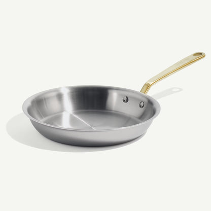 MADE IN® Stainless Clad Fry Pan: 10", Antique Brass Handle