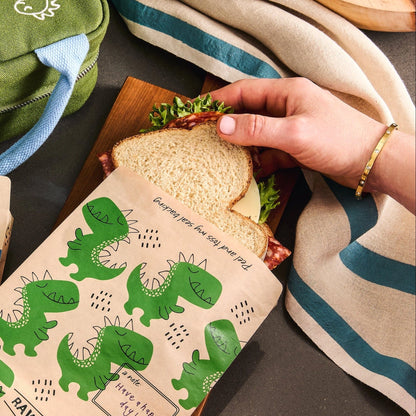 Stasher Recyclable Paper Sandwich Bags (50-count): Dinosaur
