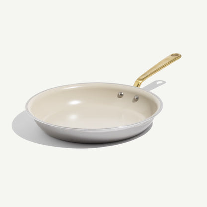 MADE IN® CeramiClad™ 2.0 Non-stick Fry Pan: 12", Antique Brass Handle