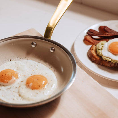 MADE IN® CeramiClad™ 2.0 Non-stick Fry Pan:  8", Antique Brass Handle