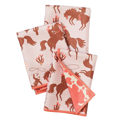 Once Again Home Mighty Mini Towels (Set of 3): Rodeo, Coral