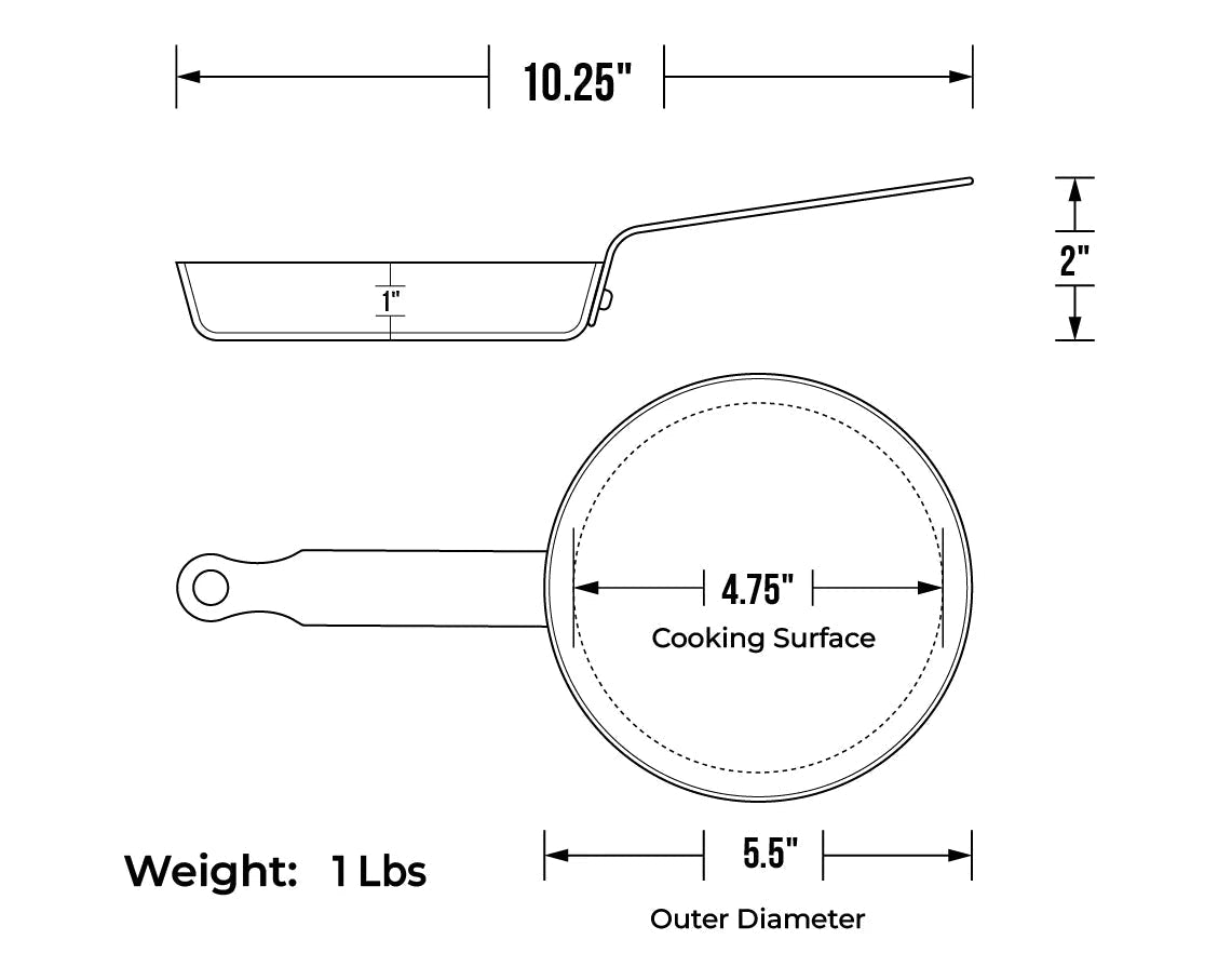 de Buyer Mineral B Element Carbon Steel Egg Pan: 5.5"