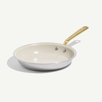 MADE IN® CeramiClad™ 2.0 Non-stick Fry Pan: 10", Antique Brass Handle